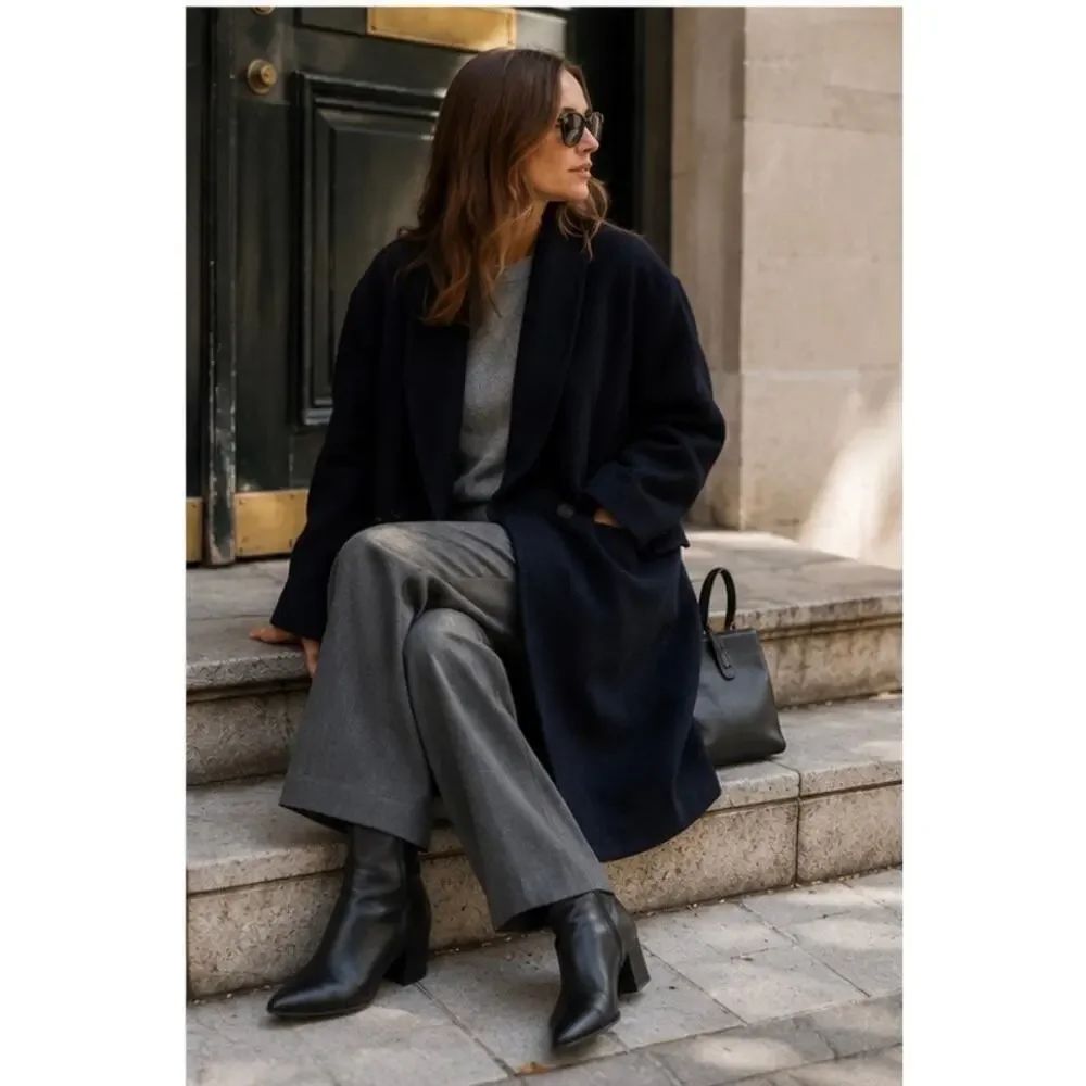 Nwt Dsquared2 Drop Shoulder Coat Midnight Blue Wool Blend Coat Us 4 — image 5 of 8